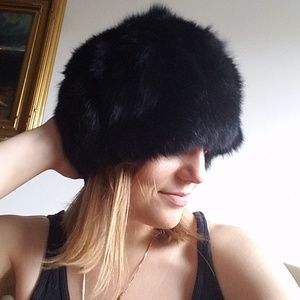 100% Real Rabbit Fur Hat - Adrienne Landau